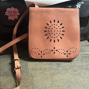 Patricia Nash Dusty Rose Leather Crossbody Bag